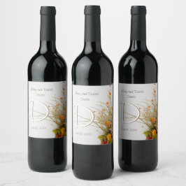 Blume mit Weißholzfallen Hochzeiten von Weinetiket Weinetikett