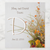 Blume mit Weißholzfallen Hochzeiten von Weinetiket Weinetikett (Einzelnes Label)