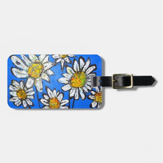 Blume mit White Pedals Gepäckanhänger (Vorderseite horizontal)