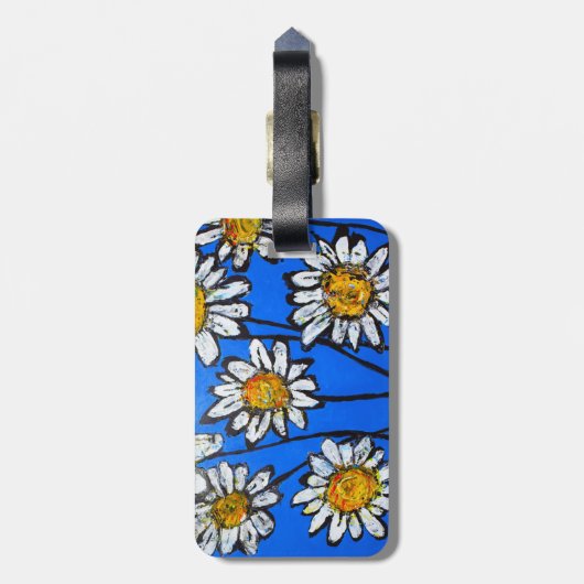 Blume mit White Pedals Gepäckanhänger (Rückseite vertikal)