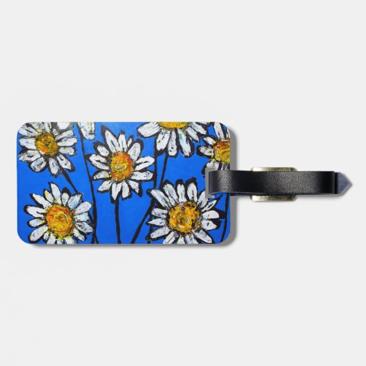 Blume mit White Pedals Gepäckanhänger (Rückseite horizontal)