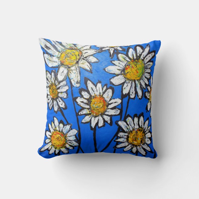 Blume mit White Pedals Kissen (Vorderseite)