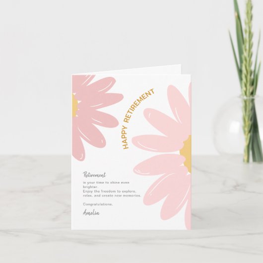 Blume Mitarbeiter glückliche Rentenkarte Einladung (Vorderseite)