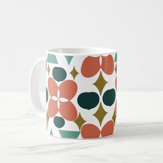 Blume Mitte des Jahrhunderts Kaffeetasse (Vorderseite Links)