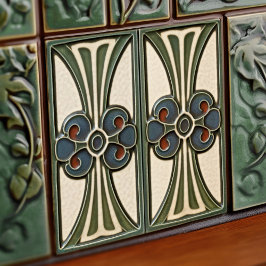 Blume Mitte des Jahrhunderts Symmetrische Kunsthan Fliese