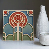 Blume Mitte des Jahrhunderts Symmetrische Kunsthan Fliese