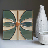 Blume Mitte des Jahrhunderts Symmetrische Kunsthan Fliese