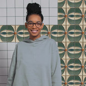 Blume Mitte des Jahrhunderts Symmetrische Kunsthan Fliese