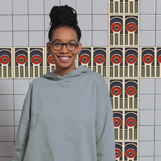 Blume Mitte des Jahrhunderts Symmetrische Kunsthan Fliese