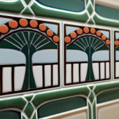 Blume Mitte des Jahrhunderts Symmetrische Kunsthan Fliese