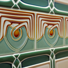 Blume Mitte des Jahrhunderts Symmetrische Kunsthan Fliese