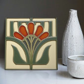 Blume Mitte des Jahrhunderts Symmetrische Kunsthan Fliese