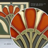 Blume Mitte des Jahrhunderts Symmetrische Kunsthan Fliese