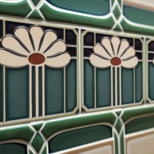 Blume Mitte des Jahrhunderts Symmetrische Kunsthan Fliese