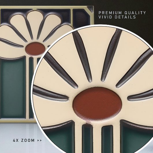 Blume Mitte des Jahrhunderts Symmetrische Kunsthan Fliese