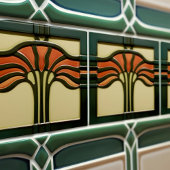 Blume Mitte des Jahrhunderts Symmetrische Kunsthan Fliese