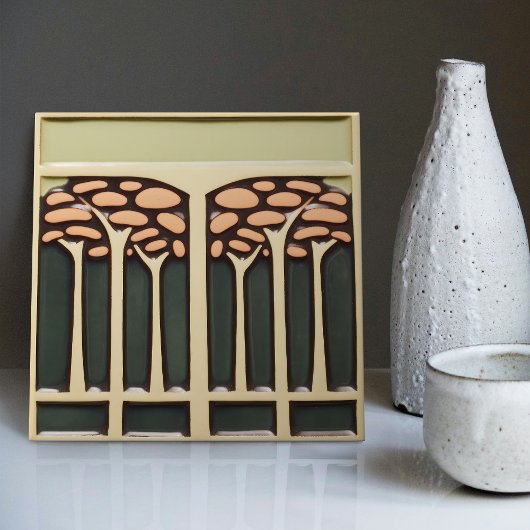 Blume Mitte des Jahrhunderts Symmetrische Kunsthan Fliese