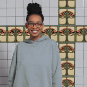 Blume Mitte des Jahrhunderts Symmetrische Kunsthan Fliese