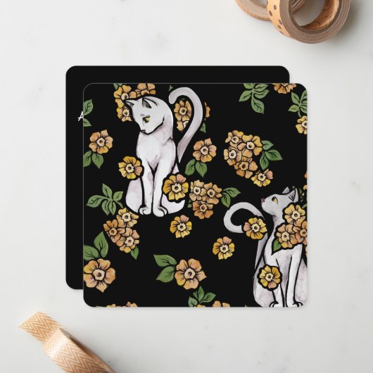 Blume Mitteilungskarte (Vorderseite/Rückseite Beispiel)