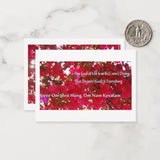 Blume Mitteilungskarte (Vorderseite/Rückseite Beispiel)