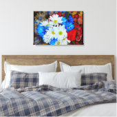 Blume Mix Leinwand, hellweiß und blau Leinwanddruck (Insitu (Schlafzimmer))