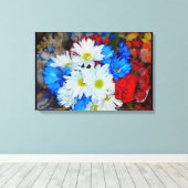 Blume Mix Leinwand, hellweiß und blau Leinwanddruck (Insitu (Holzboden))