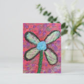 Blume Mixed Media Collage Postkarte (Stehend Vorderseite)