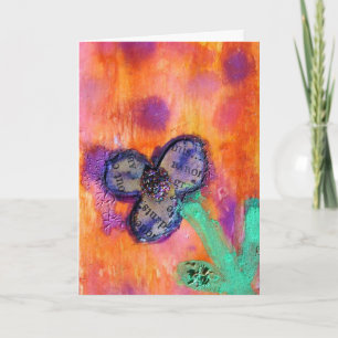 Blume Mixed Media Geburtstag Karte