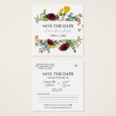 Blume Moderne, elegante Wasserfarbe Save the Date (Vorne & Hinten)