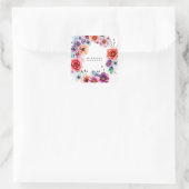 Blume Moderner Name Beruflich Quadratischer Aufkleber (Tasche)