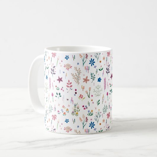 Blume Modernes Blumenmuster Kaffeetasse (Vorderseite Links)