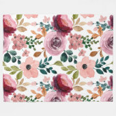 Blume Modernes und frisches Muster Fleecedecke (Vorderseite (Horizontal))