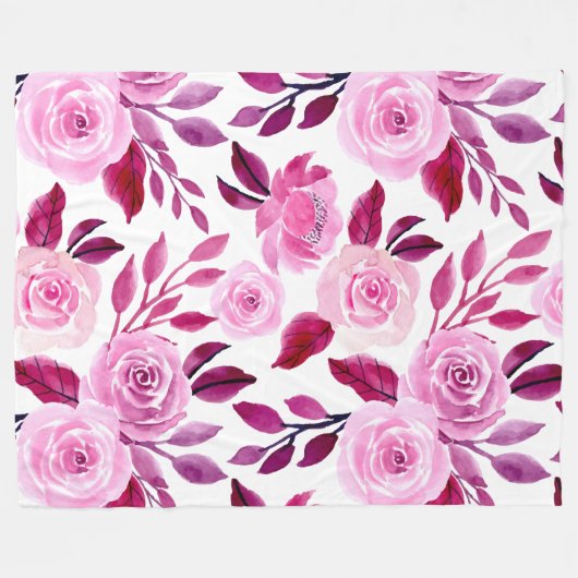 Blume Modernes und frisches Muster Fleecedecke (Vorderseite (Horizontal))