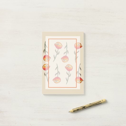 Blume Mohn Kurte und Kunsthandwerkskunst Post-it Klebezettel (Auf Schreibtisch)