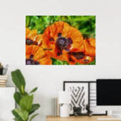Blume - Mohn - Orangenpfeife Poster (Heimbüro)