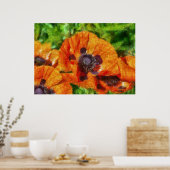 Blume - Mohn - Orangenpfeife Poster (Küche)