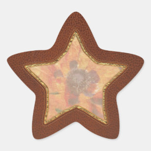 Blume - Mohn - Orangenpfeife Stern-Aufkleber