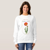 Blume Monat August Geburtstag Mohn Sweatshirt (Vorne ganz)
