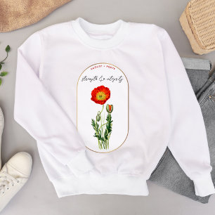 Blume Monat August Geburtstag Mohn Sweatshirt