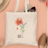 Blume Monat August Mohnname Tote Tasche