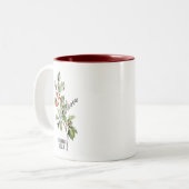 Blume Monat Dezember Holly Name Zweifarbige Tasse (Vorderseite Links)
