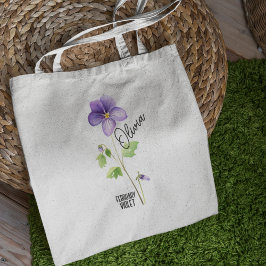 Blume Monat Februar Violet Name Tote Beutel Tragetasche