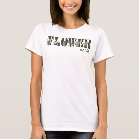 Blume Monat in Blume T - Shirt (Vorderseite)