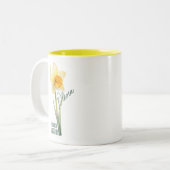 Blume Monat März Bezeichnung Zweifarbige Tasse (Vorderseite Links)