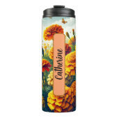 Blume Monat Oktober Marigold Personalisiert Thermosbecher (Vorderseite)