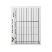 Blume Monatliche Bill Tracker Notepad Personalisie Notizblock (Rotiert)