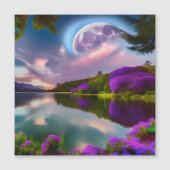 Blume Mond und Seeblick Magnetkarte (Vorderseite)