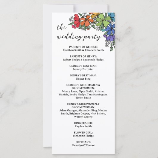 Blume Mongram LGBTQ Hochzeit (Rückseite)