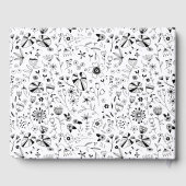 Blume Monochrome Moderne Hochzeit Gästebuch (Rückseite)