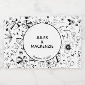 Blume Monochrome Moderne Hochzeit Schaumweinetikett (Einzelnes Label)
